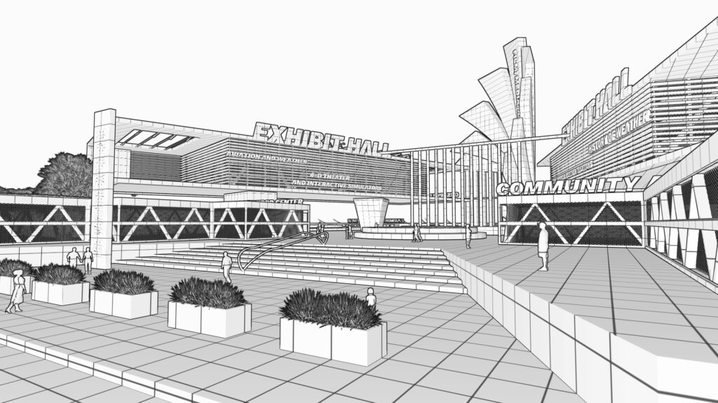 Concept sketch of the museum exterior