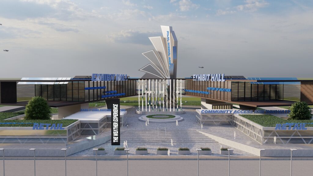 Architectural rendering of the Weather Experience museum